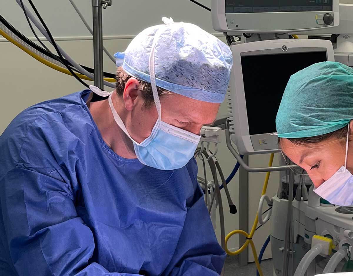 Jonathan Dunne during surgery