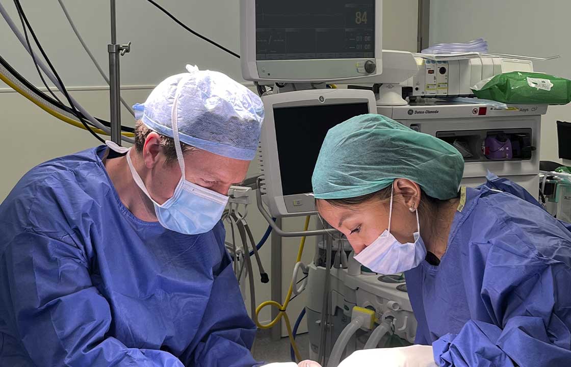 Two surgeons performing surgery