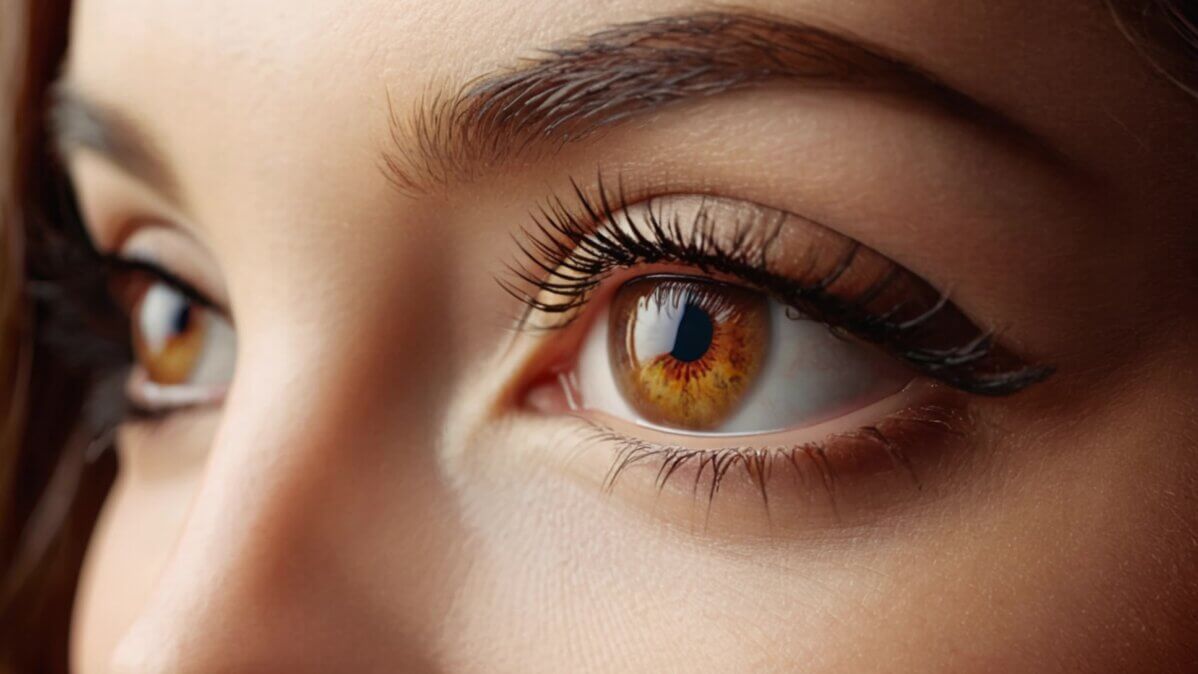 womans eyes after an eyelid pinch surgery