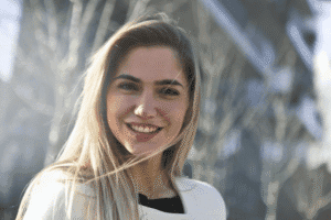 woman smiling after facial surgery in belgravia